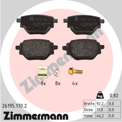 Brake Pad Set, disc brake  CORSA F 208 II 2008 II Hinterachse|WVA:26195|Foto ent|2-5 munkanapos szállítás 13:30-ig rendelve 2024.12