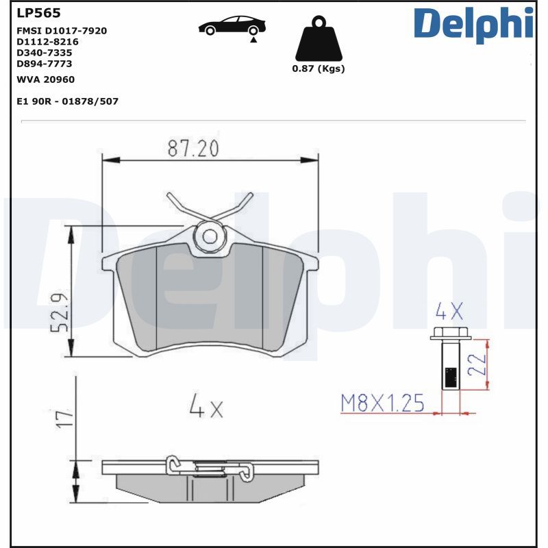 Brake Pad Set, disc brake  OPEL CROSSLAND X PSA 308 II Hinterachse|WVA:20960|mit Zube|2-5 munkanapos szállítás 13:30-ig rendelve 2024.12