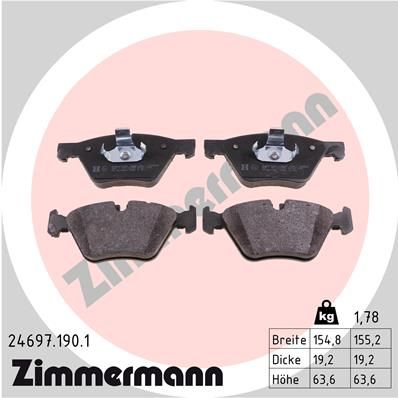 Brake Pad Set, disc brake  5ER F10 F11 6ER F13 N47 B47 WVA:24697|Foto entspricht Lief|2-5 munkanapos szállítás 13:30-ig rendelve 2025.1