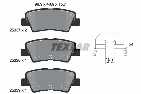 Brake Pad Set, disc brake   WVA:25337|mit Zubehör|mit akus|2-5 munkanapos szállítás 13:30-ig rendelve 2024.12