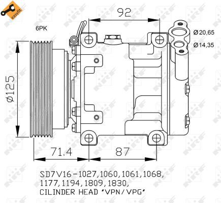 Compressor, air conditioning  DACIA Duster/Logan 04- O-125mm|mit PAG-Kompressoröl,|2-5 munkanapos szállítás 13:30-ig rendelve 2024.12