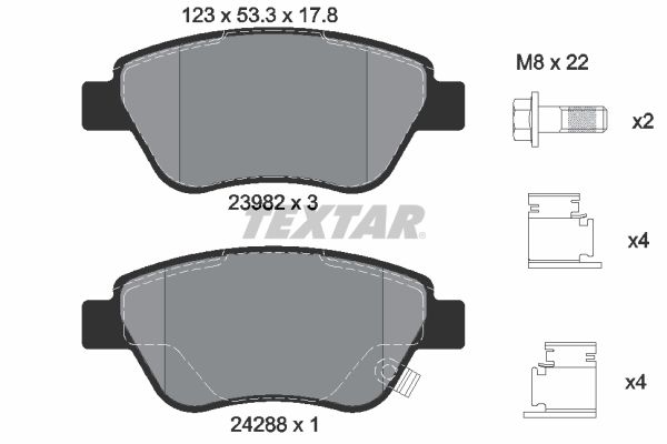 Brake Pad Set, disc brake  CORSA D Vorderachse|WVA:23982|mit Zube|2-5 munkanapos szállítás 13:30-ig rendelve 2024.12