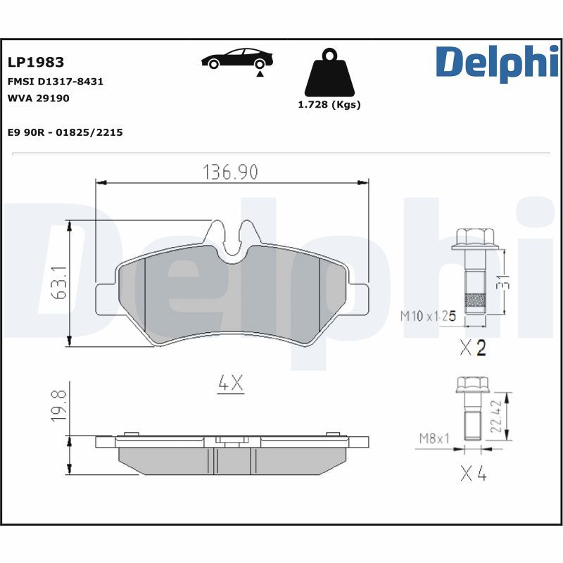 Brake Pad Set, disc brake  MB SPRINTER VW CRAFTER Hinterachse|WVA:29190|mit Zube|2-5 munkanapos szállítás 13:30-ig rendelve 2024.12