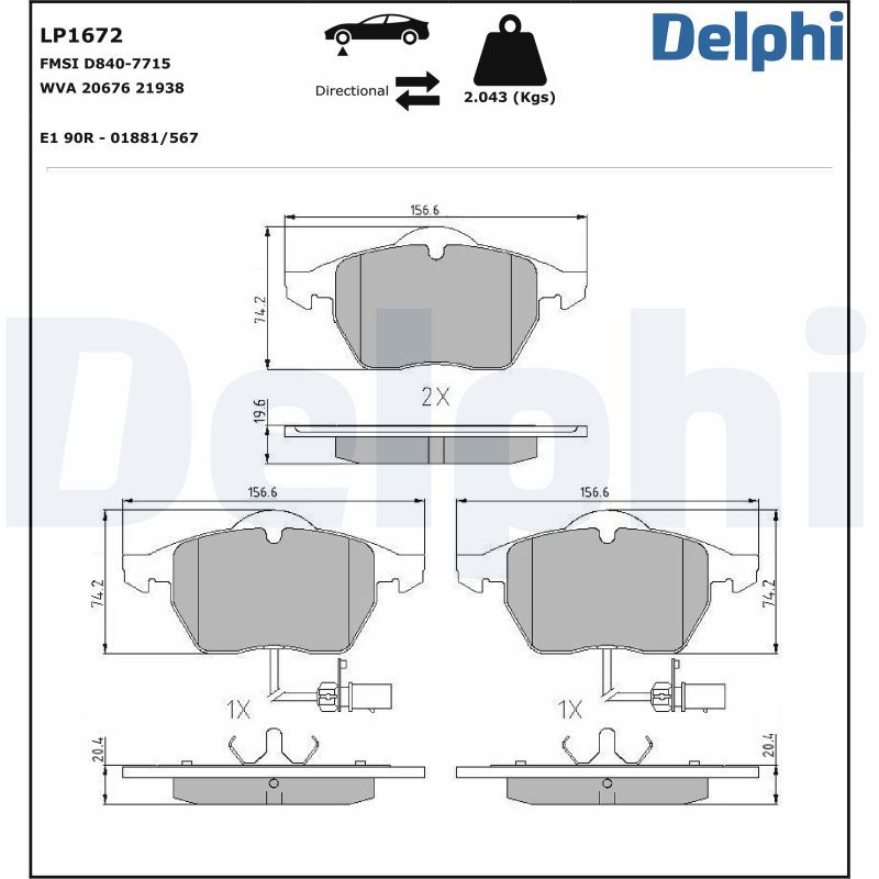 Brake Pad Set, disc brake   WVA:21938, 23018, 20676 21938||2-5 munkanapos szállítás 13:30-ig rendelve 2024.12