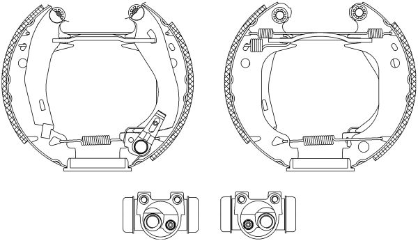 Brake Shoe Set   32mm|mit Radbremszylinder, mit|2-5 munkanapos szállítás 13:30-ig rendelve 2024.12