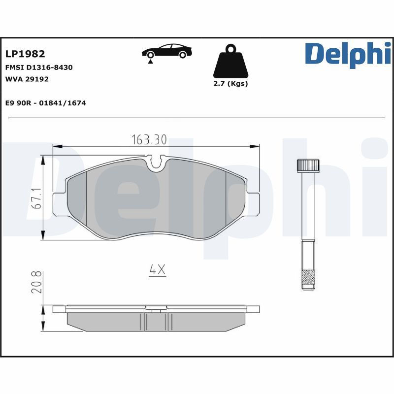 Brake Pad Set, disc brake  MB SPRINTER VW CRAFTER Vorderachse|WVA:29192|mit Zube|2-5 munkanapos szállítás 13:30-ig rendelve 2024.12