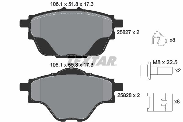 Brake Pad Set, disc brake  ASTRA L 308 3008 5008 C4 C5 Hinterachse|WVA:25827|mit Zube|2-5 munkanapos szállítás 13:30-ig rendelve 2024.12