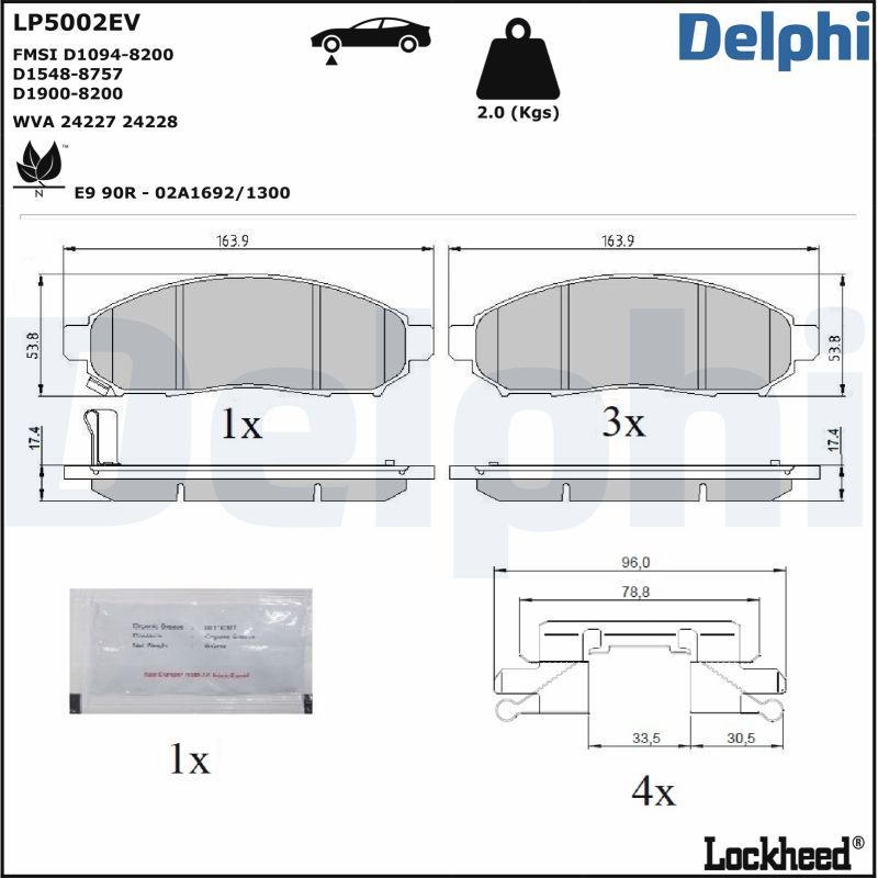 Brake Pad Set, disc brake   WVA:24227 24228|mit Zubehör|2-5 munkanapos szállítás 13:30-ig rendelve 2024.12