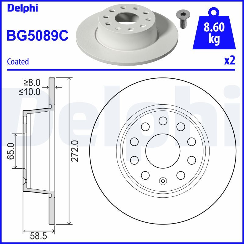 Brake Disc  T-ROC OCTAVIA IV LEON ATECA Q2 Hinterachse|AußenO-272mm|2-5 munkanapos szállítás 13:30-ig rendelve 2024.12