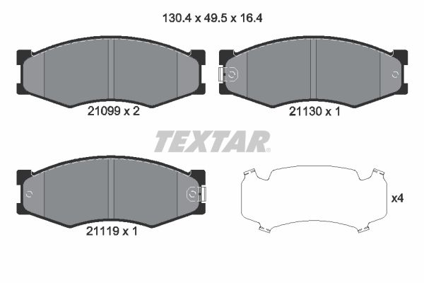 Brake Pad Set, disc brake   WVA:21099|mit akustischer Vers|2-5 munkanapos szállítás 13:30-ig rendelve 2024.12