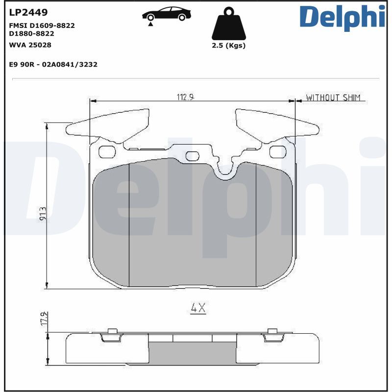 Brake Pad Set, disc brake  F20-21 F22 F30-31 F34 F32-33 WVA:25028|ohne Zubehör|für Ver|2-5 munkanapos szállítás 13:30-ig rendelve 2024.12