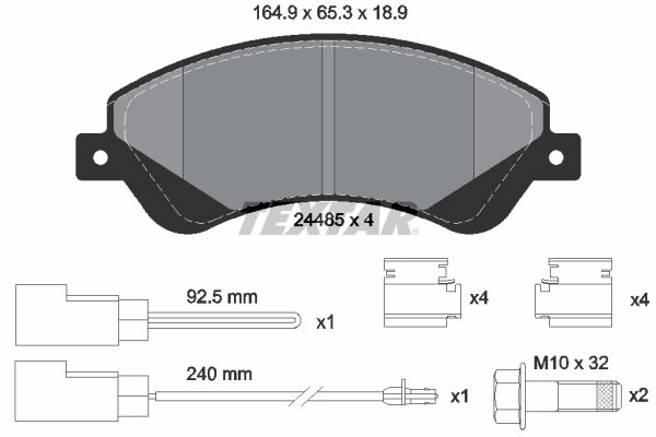 Brake Pad Set, disc brake  TRANSIT 2.2TDCI 04.06-08.14 Vorderachse|WVA:24485|mit Zube|2-5 munkanapos szállítás 13:30-ig rendelve 2024.12