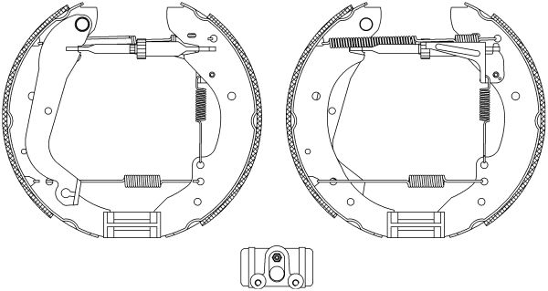 Brake Shoe Set   57mm|mit Radbremszylinder, mit|2-5 munkanapos szállítás 13:30-ig rendelve 2024.12