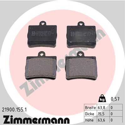 Brake Pad Set, disc brake  W202 180/200/220 200D/220D Hinterachse|WVA:21900|2-5 munkanapos szállítás 13:30-ig rendelve 2024.12