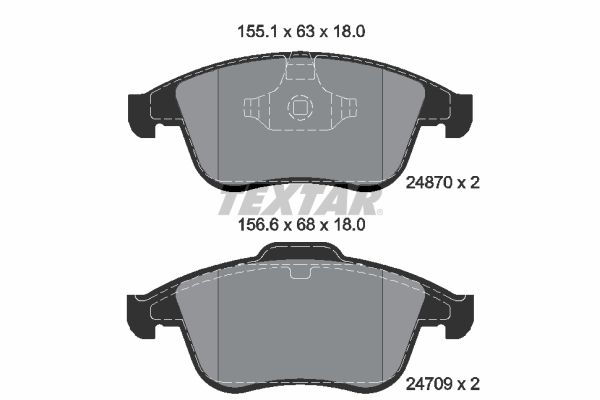 Brake Pad Set, disc brake   WVA:24870|nicht für Verschleiß|2-5 munkanapos szállítás 13:30-ig rendelve 2024.12