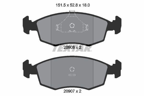 Brake Pad Set, disc brake   WVA:20908|nicht für Verschleiß|2-5 munkanapos szállítás 13:30-ig rendelve 2025.1