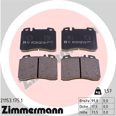 Brake Pad Set, disc brake  W124 320E/400E E420/500 Vorderachse|WVA:21153|für Vers|2-5 munkanapos szállítás 13:30-ig rendelve 2024.12