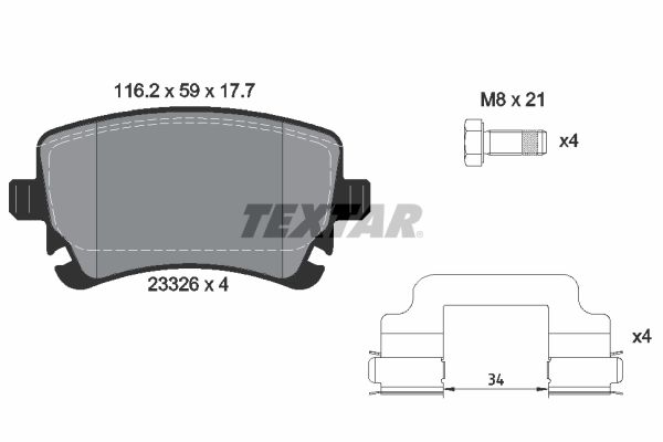 Brake Pad Set, disc brake   WVA:23326|mit Zubehör|nicht fü|2-5 munkanapos szállítás 13:30-ig rendelve 2024.12