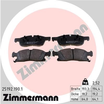 Brake Pad Set, disc brake  W166 ML350/400 250CDI 4MATIC Vorderachse|WVA:25192|mit akus|2-5 munkanapos szállítás 13:30-ig rendelve 2024.12