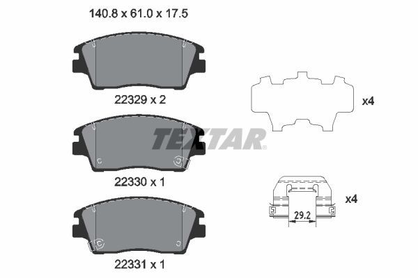 Brake Pad Set, disc brake   WVA:22329|mit Zubehör|mit akus|2-5 munkanapos szállítás 13:30-ig rendelve 2024.12