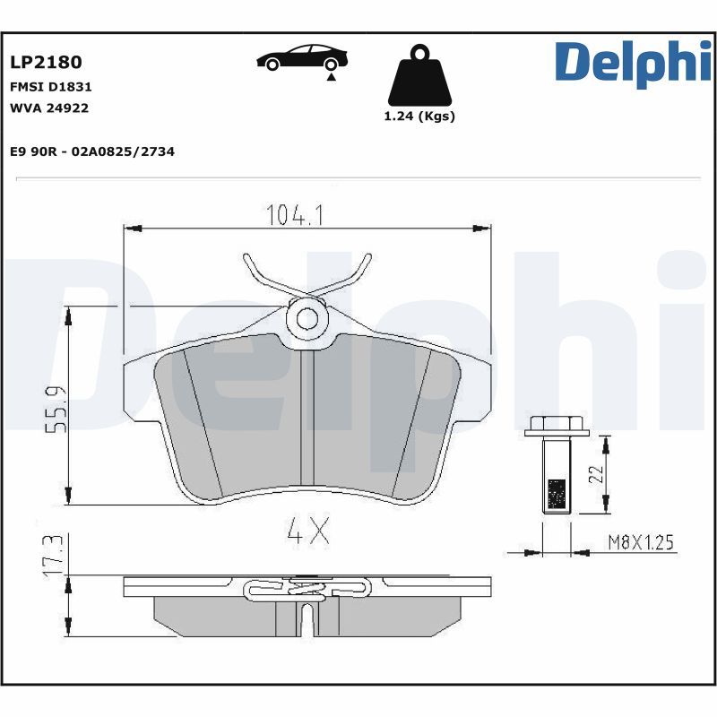 Brake Pad Set, disc brake  508 3008 5008 DS5 Hinterachse|WVA:24922|mit Zube|2-5 munkanapos szállítás 13:30-ig rendelve 2024.12