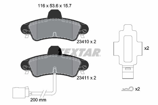 Brake Pad Set, disc brake   WVA:23410|mit Zubehör|mit inte|2-5 munkanapos szállítás 13:30-ig rendelve 2025.1