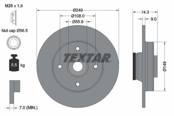 TEXTAR alkatrész|Távoli klt. esetén 1-2 m.napos szállítás 2024.12.24