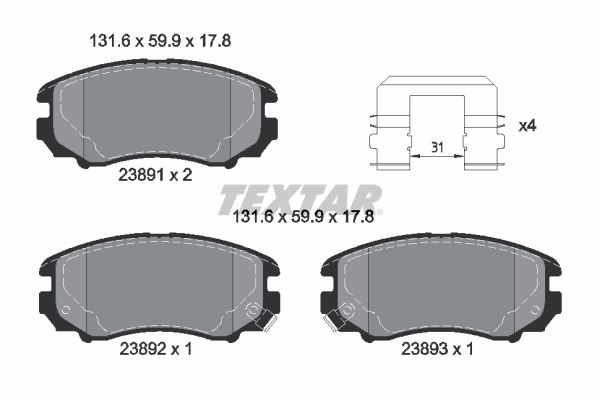 Brake Pad Set, disc brake   WVA:23891|mit akustischer Vers|2-5 munkanapos szállítás 13:30-ig rendelve 2024.12