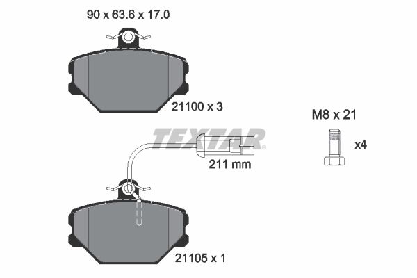 Brake Pad Set, disc brake   WVA:21100|mit Zubehör|mit inte|2-5 munkanapos szállítás 13:30-ig rendelve 2024.12