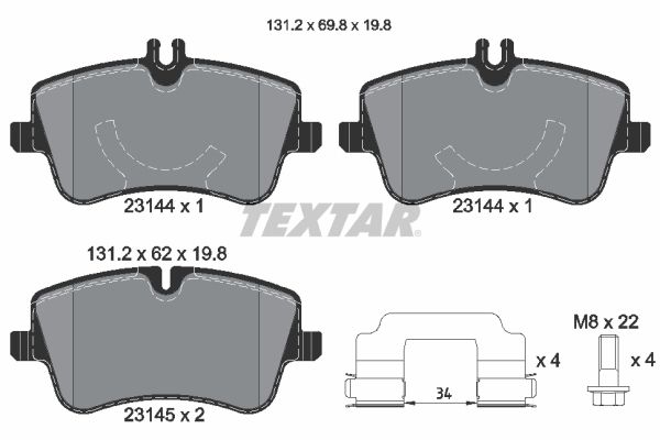 Brake Pad Set, disc brake   WVA:23144|mit Zubehör|für Vers|2-5 munkanapos szállítás 13:30-ig rendelve 2024.12