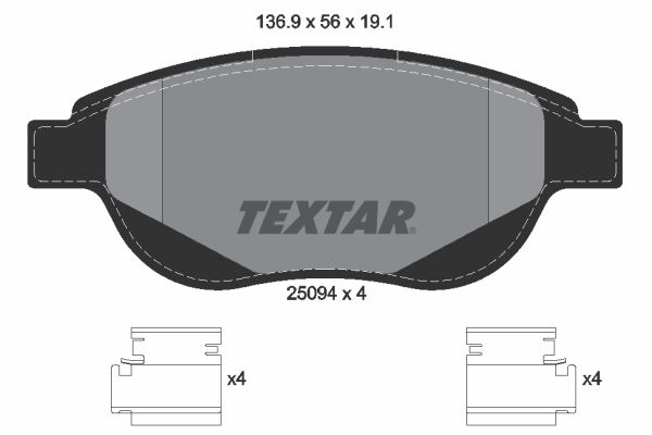 Brake Pad Set, disc brake   WVA:25094|mit Zubehör|nicht fü|2-5 munkanapos szállítás 13:30-ig rendelve 2024.12