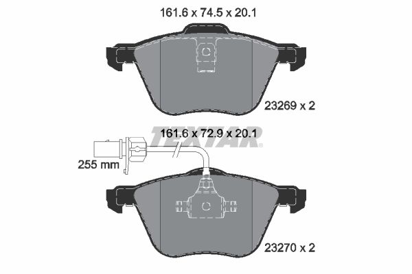 Brake Pad Set, disc brake   WVA:23269|mit integriertem Ver|2-5 munkanapos szállítás 13:30-ig rendelve 2024.12