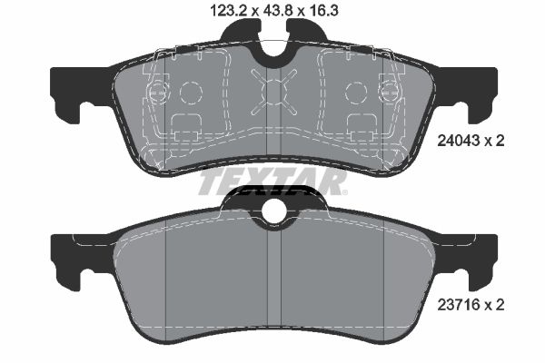 Brake Pad Set, disc brake  MINI R50/R52/R53 COOPER/S ONE Hinterachse|WVA:24043|für Vers|2-5 munkanapos szállítás 13:30-ig rendelve 2024.12