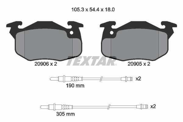 Brake Pad Set, disc brake   WVA:20906|inkl. Verschleißwarn|2-5 munkanapos szállítás 13:30-ig rendelve 2024.12