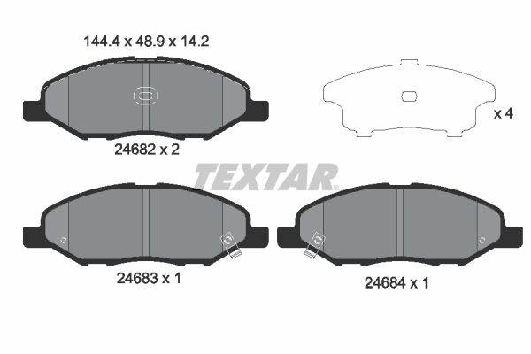 Brake Pad Set, disc brake   WVA:24682|mit Zubehör|mit akus|2-5 munkanapos szállítás 13:30-ig rendelve 2024.12