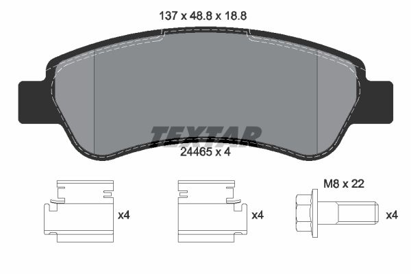 Brake Pad Set, disc brake   WVA:24465|mit Zubehör|nicht fü|2-5 munkanapos szállítás 13:30-ig rendelve 2024.12