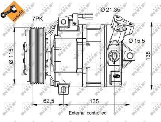 Compressor, air conditioning  RENAULT Grand Espace 06- O-115mm|mit PAG-Kompressoröl,|2-5 munkanapos szállítás 13:30-ig rendelve 2024.12