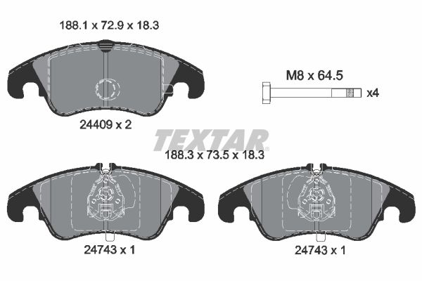 Brake Pad Set, disc brake   WVA:24409|nicht für Verschleiß|2-5 munkanapos szállítás 13:30-ig rendelve 2025.1