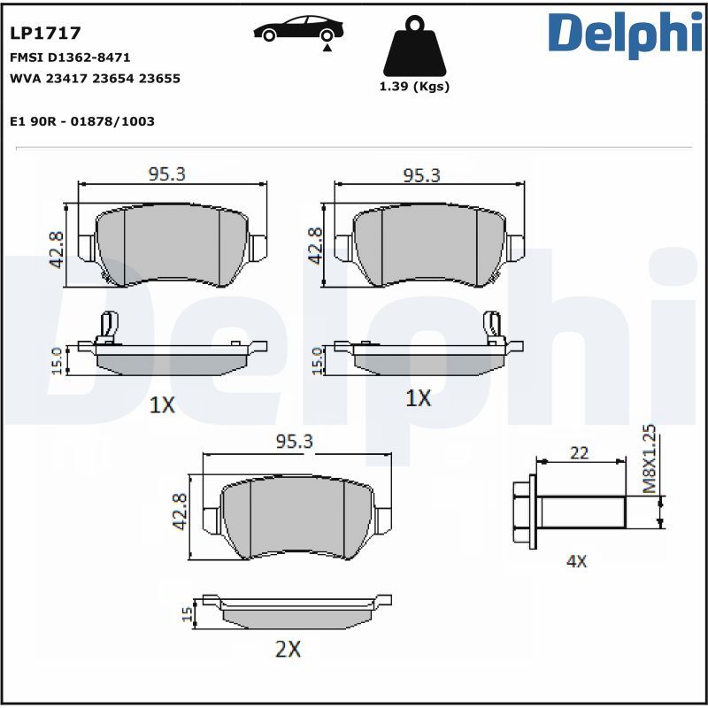 Brake Pad Set, disc brake  ASTRA F G H MERIVA A B ZAFIRA Hinterachse|WVA:23417, 23417 2|2-5 munkanapos szállítás 13:30-ig rendelve 2024.12