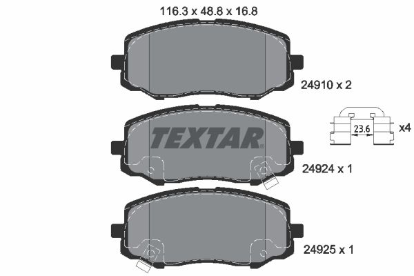 Brake Pad Set, disc brake   WVA:24910|mit akustischer Vers|2-5 munkanapos szállítás 13:30-ig rendelve 2024.12