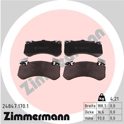 Brake Pad Set, disc brake  A6/AVANT A7 A8 Vorderachse|WVA:24847|Foto ent|2-5 munkanapos szállítás 13:30-ig rendelve 2025.1