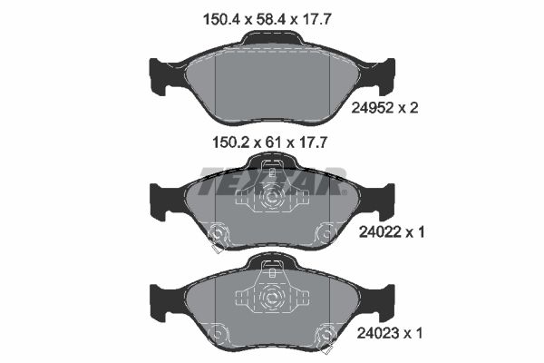 Brake Pad Set, disc brake   WVA:24952|mit akustischer Vers|2-5 munkanapos szállítás 13:30-ig rendelve 2024.12