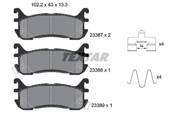 Brake Pad Set, disc brake   WVA:23387|mit Zubehör|mit akus|2-5 munkanapos szállítás 13:30-ig rendelve 2024.12