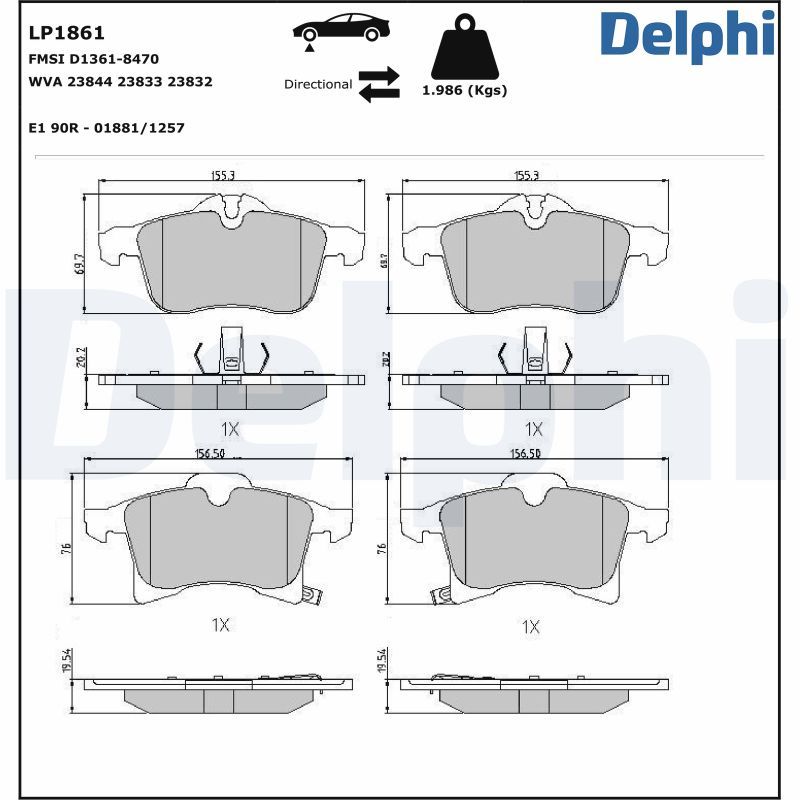 Brake Pad Set, disc brake  ASTRA G H CORSA C D E MERIVA Vorderachse|WVA:23844 23833 23|2-5 munkanapos szállítás 13:30-ig rendelve 2024.12