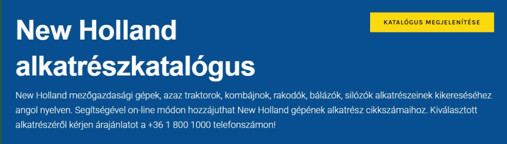 New Holland termékkatalógus